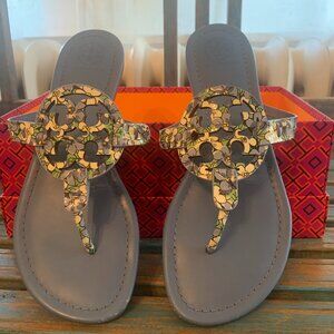 Tory Burch ~ Miller Printed Patent Leather Sandal Size 8
